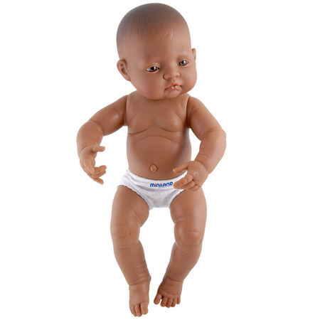 MINILAND EDUCATIONAL Anatomically Correct Newborn Doll, 15.75 in, Hispanic Girl 5005531008